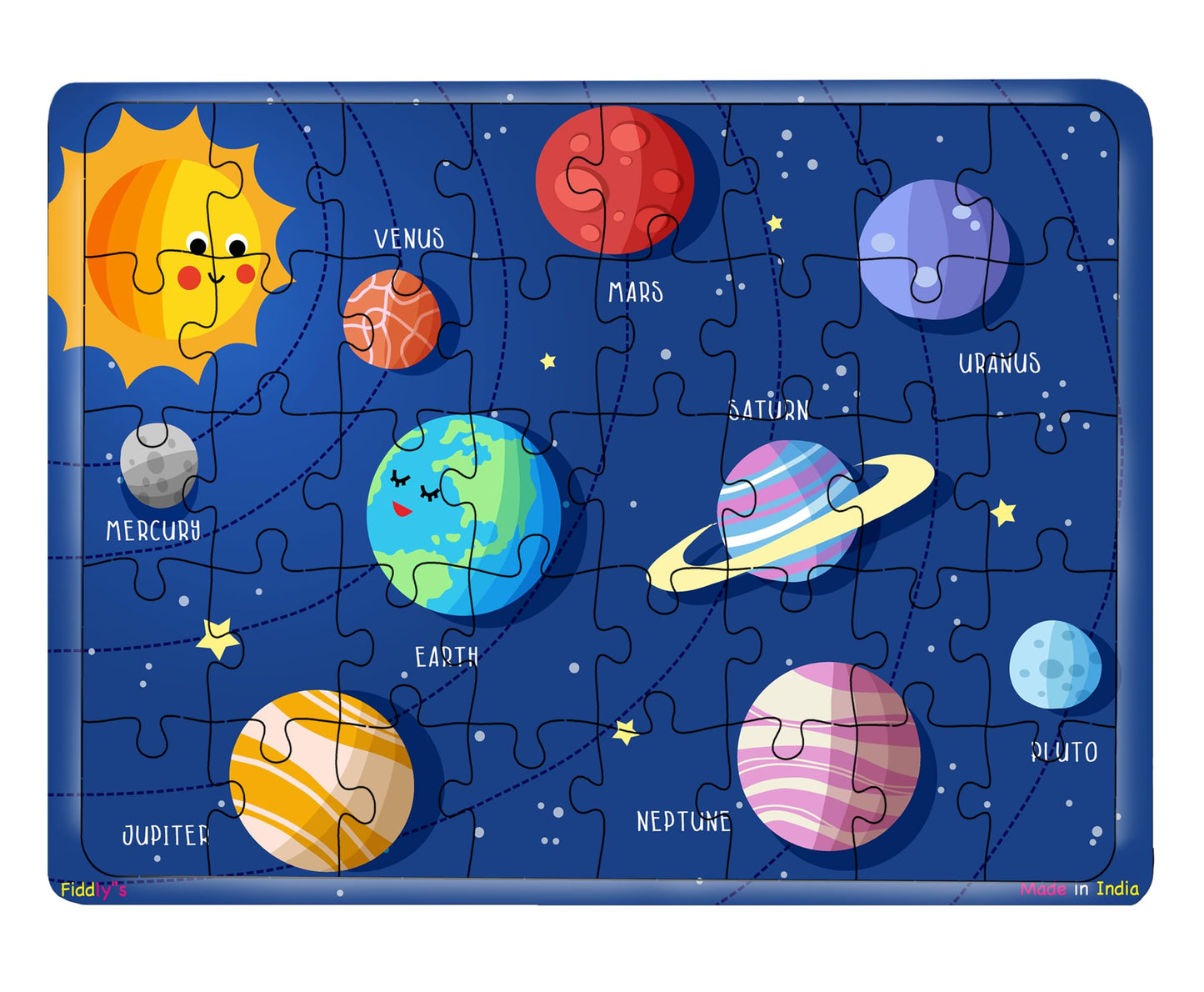 Fiddlys 40 Pcs Paperless Wooden Jigsaw Puzzle for Boys & Girls Learning Educational Toy for 4 Years and Above
