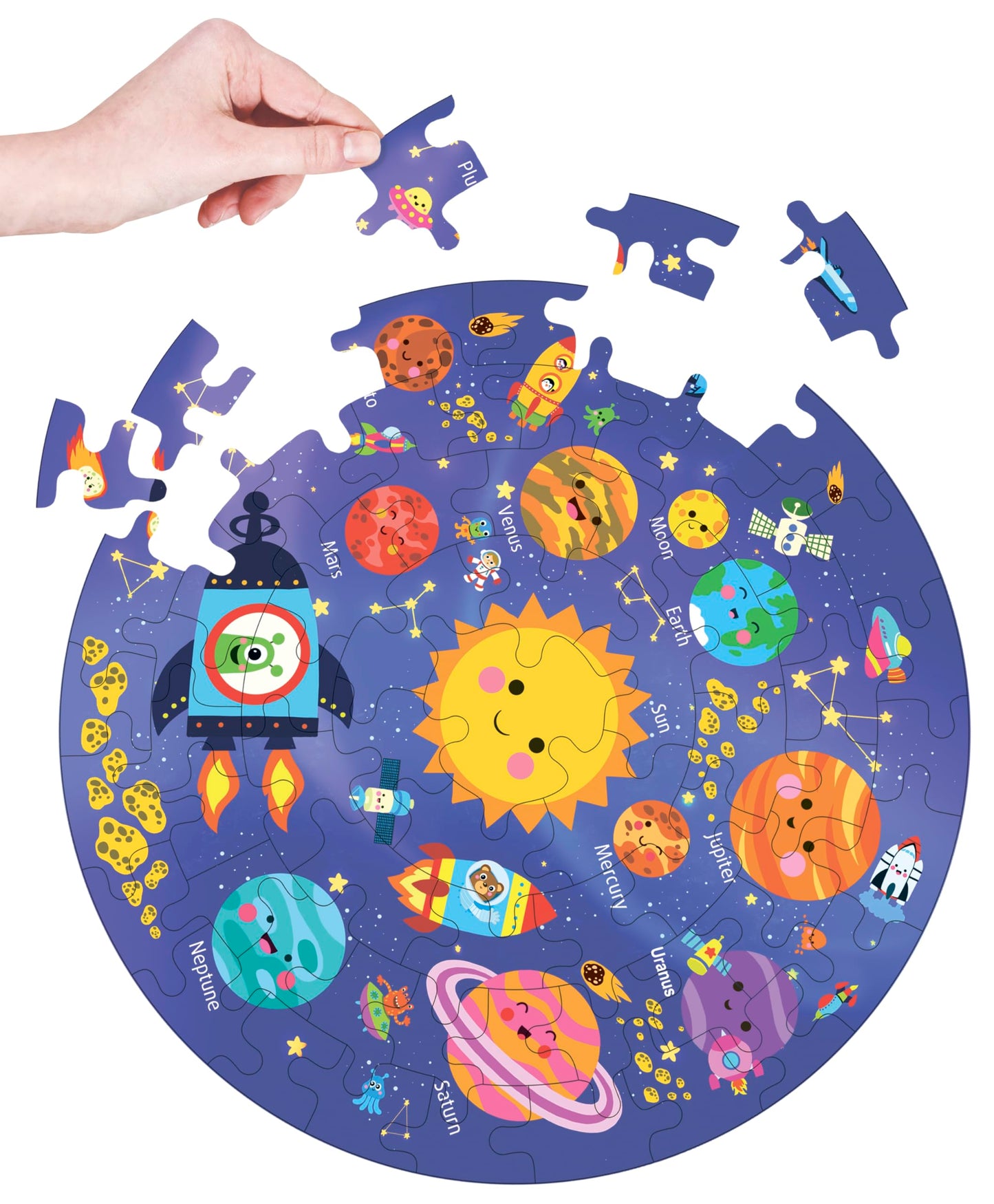 Fiddlys Creative Wooden Jigsaw Puzzle for Kids | 66 Pieces Educational Single Layer Puzzle | Fun & Learning Toy for Children Ages 3+