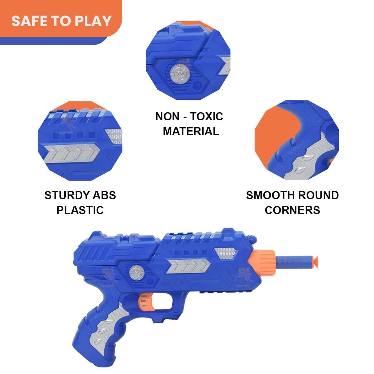 The Flyers Bay Foam Blaster Gun Toy for Kids | Soft Bullet Toy Gun for Boys | Includes 10 Safe Foam Darts & Target Shooting Play | Fun Outdoor & Indoor Action Toy