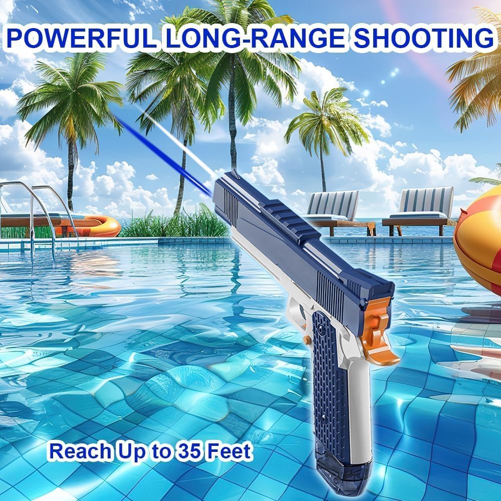 The Flyers Bay Electric Water Gun Toy for Kids | Rechargeable Automatic Water Absorption | High-Pressure Electric Water Blaster for Outdoor Water Battles