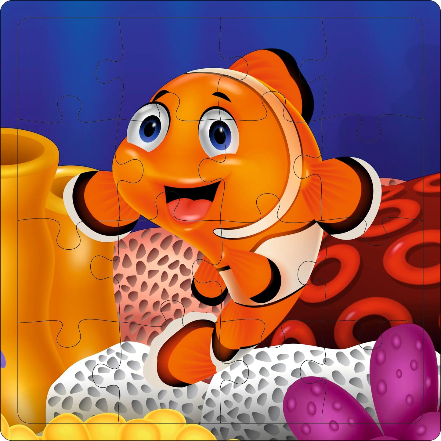 Fiddly's 16-Piece Wooden Jigsaw Puzzles for Kids Ages 3+, Double Layered Wooden Puzzles with Bright Front & Back Print