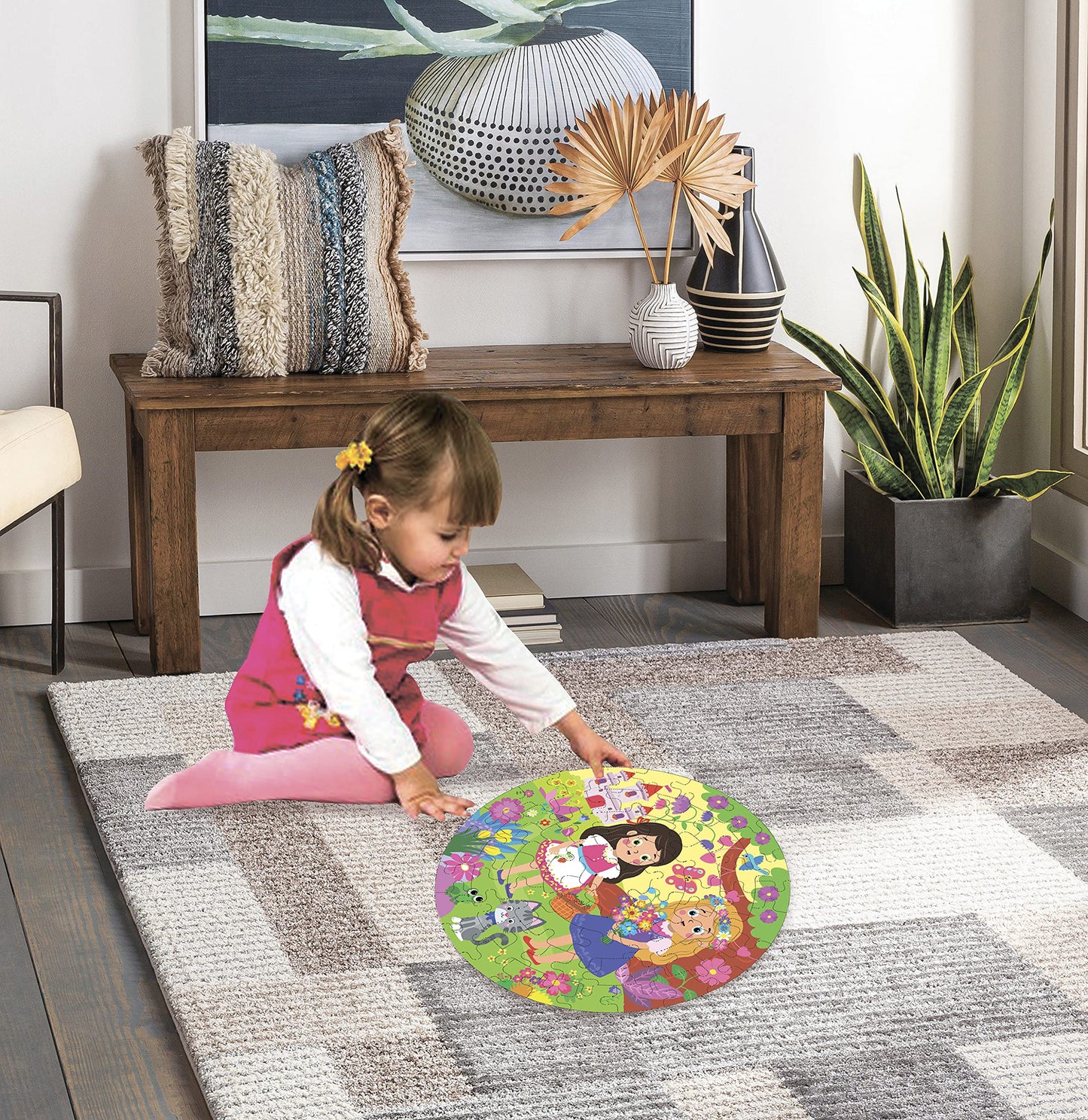 Fiddlys Creative Wooden Jigsaw Puzzle for Kids | 66 Pieces Educational Single Layer Puzzle | Fun & Learning Toy for Children Ages 3+