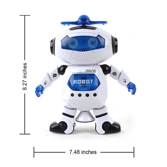 Fiddlys Dancing Robot with 3D Lights & Music – Smart Walking, Sliding & Rotating Robot for Kids | LED Flashing Lights, Battery Operated Interactive Robot for Boys & Girls