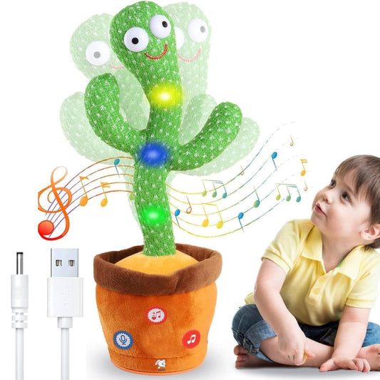 The Flyers Bay Rechargeable Talking Dancing Cactus Toy for Kids | Sing, Wriggle, Record & Repeat Voice | Musical & Educational Toy for Babies & Children | Fun Home Décor Toy