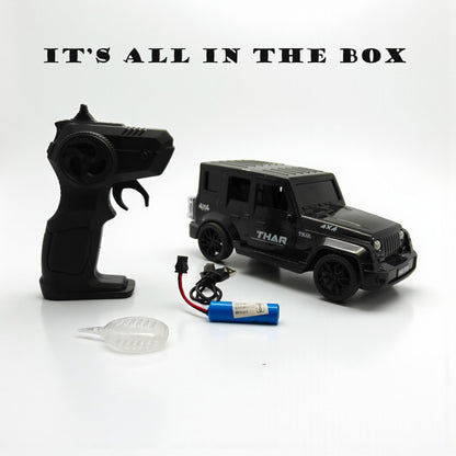 The Flyers Bay 1:16 Scale Remote Control Thar Jeep 4x4 with Lights, Music, and Openable Doors | Built-in Arjan Valley Song | Rechargeable Off-Road SUV Car Toy for Kids