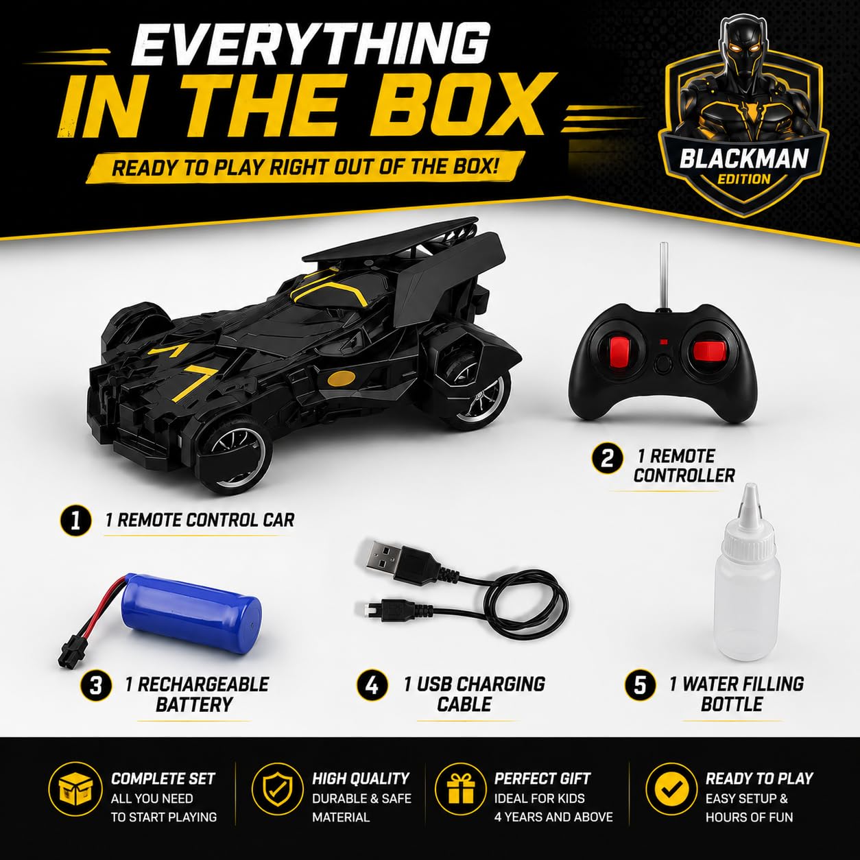 The Flyers Bay 1:16 Scale Remote Control Thar Jeep 4x4 with Lights, Music, and Openable Doors | Built-in Arjan Valley Song | Rechargeable Off-Road SUV Car Toy for Kids