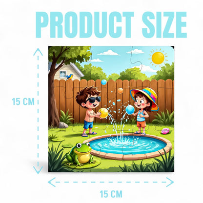 Fiddlys Single Layered Wooden Jigsaw Puzzle Games for Children & Kids -9 Pieces Age 2 3 4 5 6 Year Old Years Old Girls & Boys Animals Jigsaw Puzzle