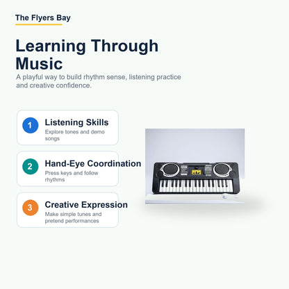 The Flyers Bay 37-Key Mini Electronic Piano for Kids 3+ | Compact Multifunctional Musical Keyboard Toy | Educational Music Learning Toy | Sound, Rhythm & Creativity Development | My First Piano