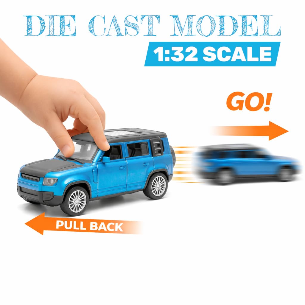 The Flyers Bay 1:32 Scale Die-Cast Metal Toy Vehicle for Kids – Pull-Back Action, Openable Doors, Lights & Music | Realistic Miniature | Gift for Boys & Girls 2+ Years