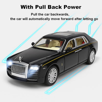 The Flyers Bay 1:32 Die-Cast Rolls-Royce Style Car Toy with Pull-Back Action, Lights & Music, Openable Doors – Premium Metal Miniature Model for Kids 2+ Years