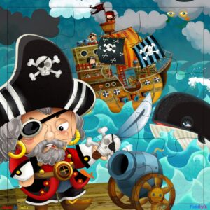 Fiddly's Wood Jigsaw Puzzles for Children - 9 Pieces (The Good Pirates - Pack of 4) - Image 2