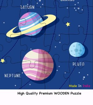 Fiddlys 40 Pcs Paperless Wooden Jigsaw Puzzle for Boys & Girls Learning Educational Toy for 4 Years and Above (Solar System) - Image 3