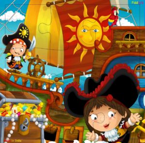 Fiddly's Wood Jigsaw Puzzles for Children - 9 Pieces (The Good Pirates - Pack of 4) - Image 3