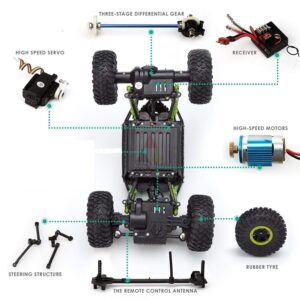 The Flyer's Bay Remote Controlled Rock Crawler RC Monster Truck, Four Wheel Drive, 1: 18 Scale 2.4 GHz - Image 4