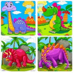 Fiddly's Wood Jigsaw Puzzles for Children - 9 Pieces (Pack of 12 - Animals+Dinos+Sea) - Image 4