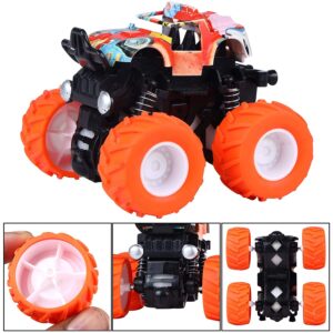 The Flyers Bay Friction Powered Mini Monster Trucks for Kids, Big Rubber Tires, Pack of 4 - Image 2