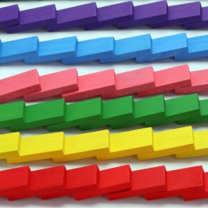 Fiddlys 12 Color Wooden Dominos Blocks Set, an Educational Toy for Kids, 120 pcs - Image 3