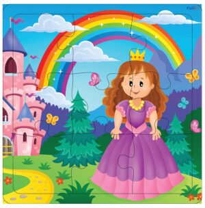 Fiddly's Wood Jigsaw Puzzles for Kids & Children -9 Pieces Age 3+ (Unicorn & Princess - Pack of 4) - Image 5