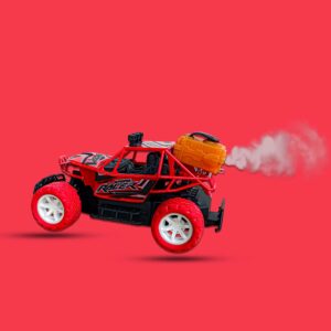 THE FLYER'S BAY Remote Control Monster Truck Off-Road Speed Jeep Truck Hummer Car with Water Mist Smoke Effect Smoke Rock Crawler Climbing Car - RED - Image 4