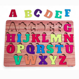 Fiddlys Wooden Educational Puzzle, Alphabet Shapes and Numbers Learning Toy (Alphabet) - Image 4