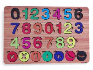 Fiddlys Wooden Educational Puzzle, Alphabet Shapes and Numbers Learning Toy (Number) - Image 4