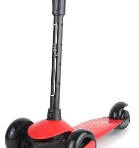 Crusty Kids Scooter Adjustable Kick Scooter for Children Adjustable 3 Wheels Outdoor Sport Ride Toys (Red)