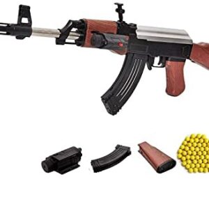 Fiddlys Ak 47 Toy Shooting Gun for Kids with Laser Light and 500 Bullets Guns & Darts (Black)