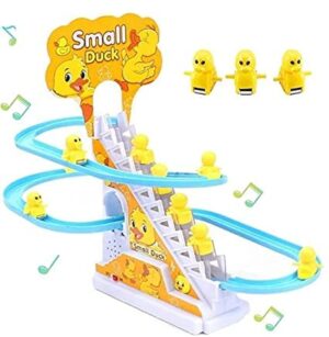 Fiddlys Happy Time Duck Slide Toy Set, Funny Automatic Stair-Climbing Ducklings Cartoon Race Track Set Little Lovely Slide Toy product photo