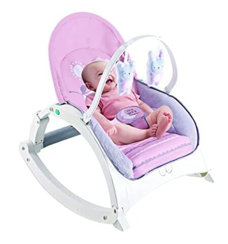 Fiddlys Newborn to Toddler Rocker Chair with Music and Vibration Function, Adjustable Mode 27230, Pink product photo