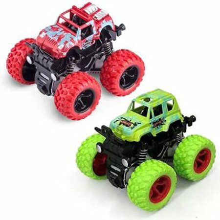 The Flyers Bay Friction Powered Mini Monster Trucks for Kids, Big Rubber Tires, Pack of 2 product photo