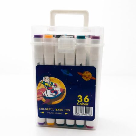 Fiddlys Space Theme Marker Pen Set for Kids | 24 & 36 Colours Dual Tip Colour Markers | Washable Sketch Pens with Carry Case | product photo
