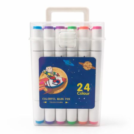 Fiddlys Space Theme Marker Pen Set for Kids | 24 & 36 Colours Dual Tip Colour Markers | Washable Sketch Pens with Carry Case | product photo