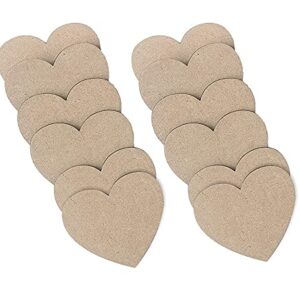 Fiddlys Wooden Coaster Set of 6 | Beautiful Decorative Coaster for Tea & Coffee Cups, Mugs & Glasses | Elegant Table Décor & Gift Set | Eco-Friendly Wooden Coasters (Pack of 12 Heart)