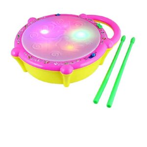 Fiddlys Flash Drum with Sticks - Pink and Yellow