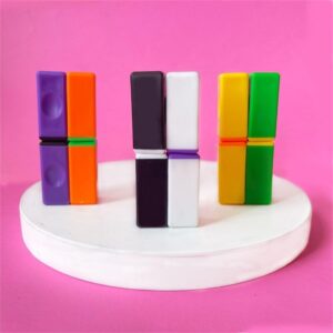 Fiddlys Fidget Brick Magnetic Stick Mini Finger (Purple/White Cap Multicolor