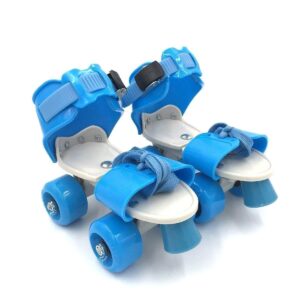 Fiddlys Adjustable Roller Skates 4 Wheel Skating Shoes for Kids Age Group 5-12 Years (Blue Color)