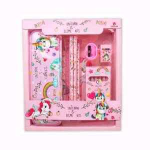 Fiddlys 6-in-1 Kids Stationery Kit for Boys, Cartoon Theme Gift Set with Pencil Box, Colour Set, Pencil, Eraser, Scale & Sharpener – Birthday Return Gift for Kids (Space)