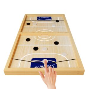 Fiddlys Slingo Fastest Finger First Board Game for Adults & Kids Wooden String Hockey Game Sling Puck Board Hockey Toy Perfect for Family Entertainment, Birthday Party, Christmas Gift