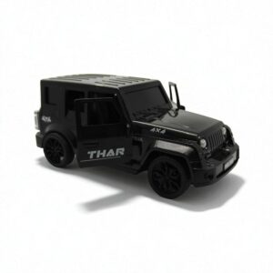 The Flyers Bay 1:16 Scale Remote Control Thar Jeep 4x4 with Lights, Music, and Openable Doors | Built-in Arjan Valley Song | Rechargeable Off-Road SUV Car Toy for Kids (Thar Black)