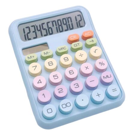 Fiddlys Cute Desktop Calculator 12 Digit Large Display Solar & Battery Dual Power Big Button Electronic Calculator for Office product photo