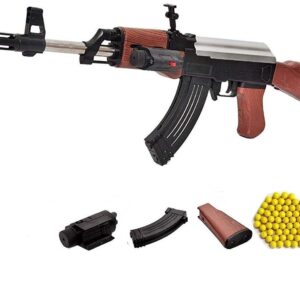 Fiddlys Ak 47 Toy Gun/Shooting Gun for Kids with Laser Light and 500 Bullets Guns & Darts,Brown