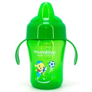 Fiddlys'No-Spill Transparent Silicone Spout Water Juice Baby Sipper Training Cup with Handles - 6209-240ML