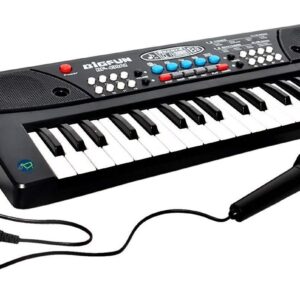 The Flyers Bay Kids Piano Keyboard with Mic 37 Keys 8 Rhythms 8 Tones 6 Demos Portable Electronic Keyboard Toy Beginners Educational Songs Recording Musical Toys 2 3 4 5 Years Boys Girls