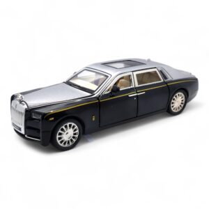 The Flyers Bay 1:32 Scale DieCast Metal Pull-Back Action Openable Doors Premium Rolls-Royce Car Toy for Kids Realistic Miniature Model Gift 2+yrs Girls Boys (Silver)