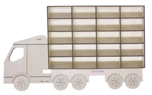Fiddlys Wooden Premium Car Parking Station – Maximize Space and Organize Your Garage-for Girls & Boys (White) product photo