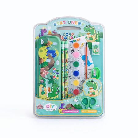 Fiddlys Kids Stationery Set with Metal Pencil Box | 3-in-1 DIY Kit Drawing Painting Writing | Cute Panda & Unicorn Design | product photo