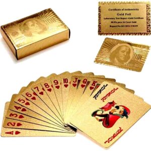 Fiddlys Gold-Plated Poker Cards, Classic PVC Poker Table Cards