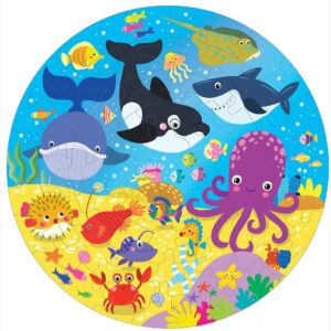Fiddlys Creative Wooden Jigsaw Puzzle for Kids | 66 Pieces Educational Single Layer Puzzle | Fun & Learning Toy for Children Ages 3+ (Sea World)