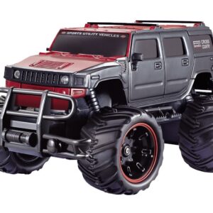 The Flyers Bay Big and Mean Rock Crawling 1:16 Scale Modified Hummer RC Car/Monster Truck, Red/Black