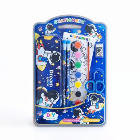 Fiddlys Kids Stationery Set with Metal Pencil Box | 3-in-1 DIY Kit Drawing Painting Writing | Cute Panda & Unicorn Design | product photo
